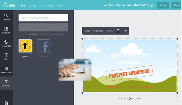 Новое фоновое изображение Canva