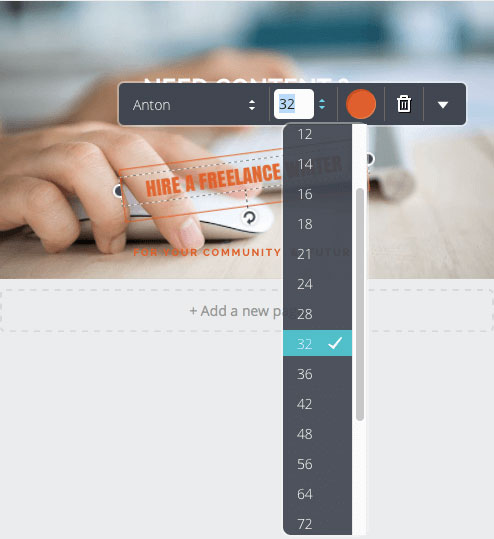 Canva изменение текста