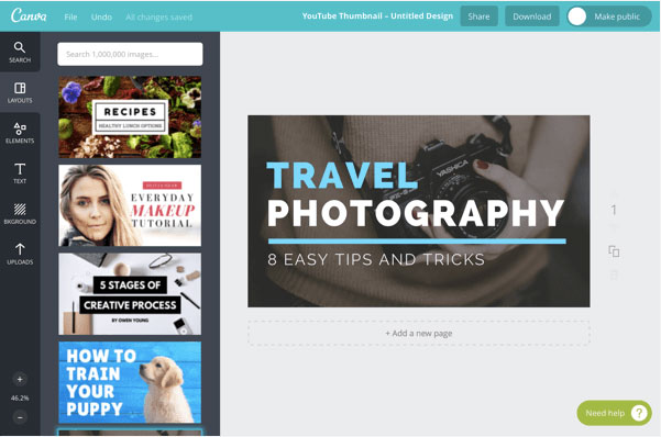 Canva обложка для видео на ютуб