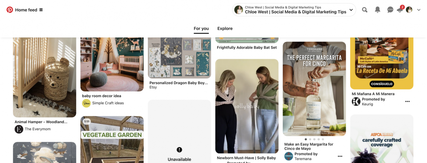 Рекламные карусели Pinterest