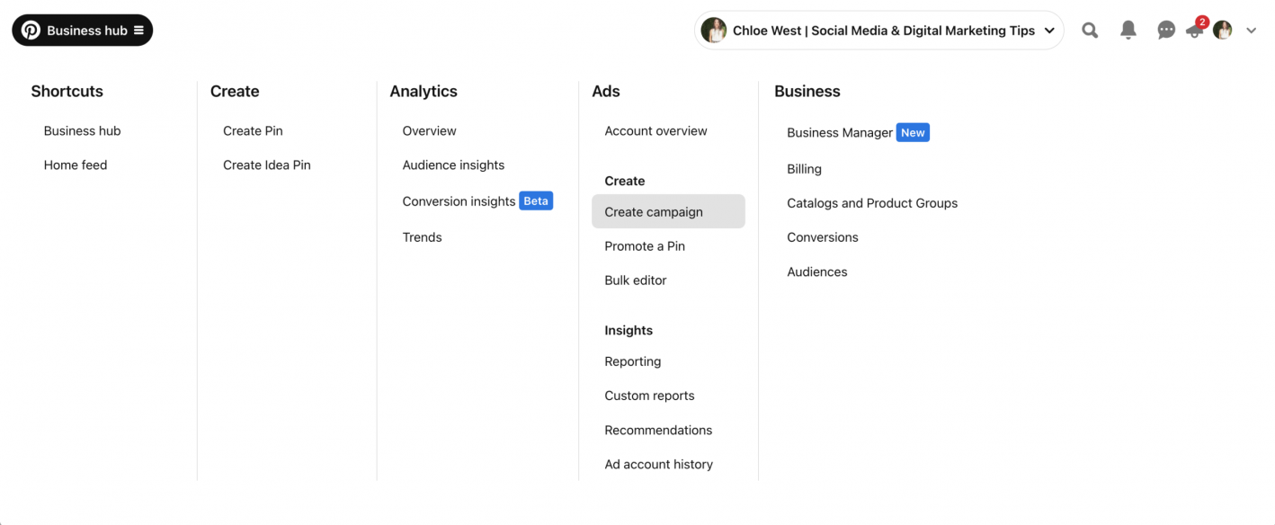 Pinterest Ads Manager