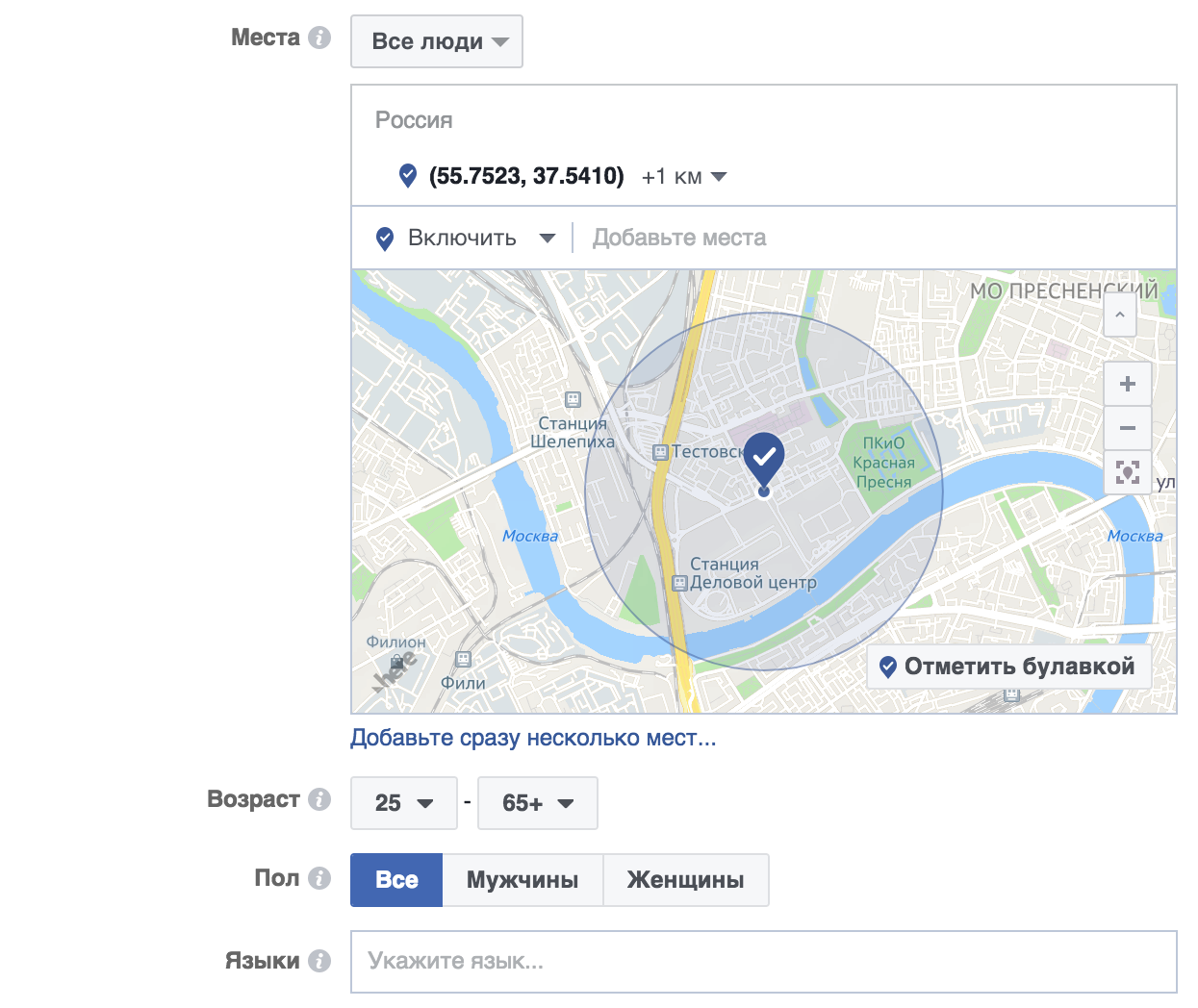 таргетинг в facebook