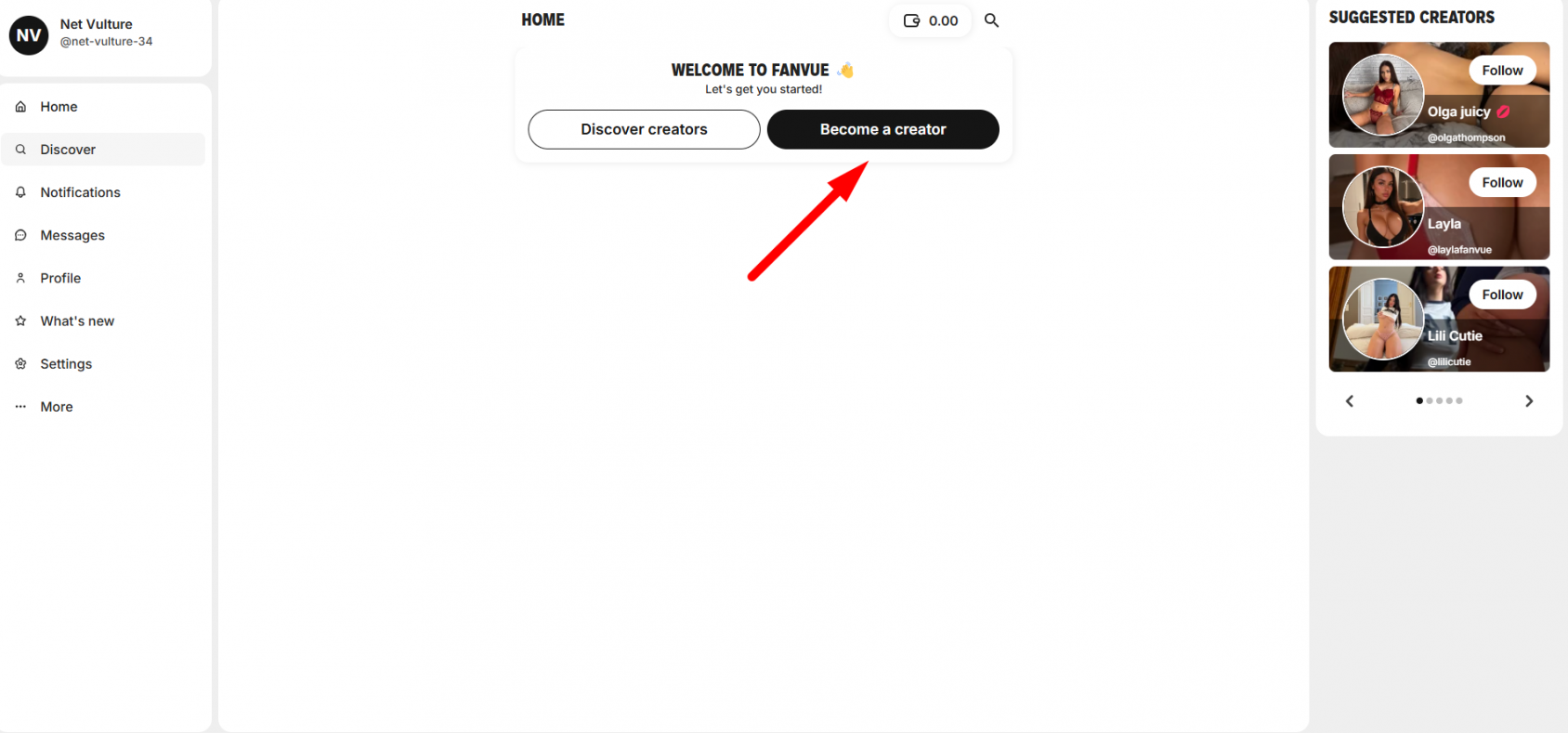 Become a creator Fanvue