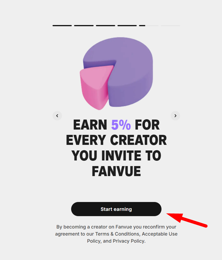 Start earning Fanvue