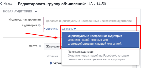 индивидуально настроенная аудитория