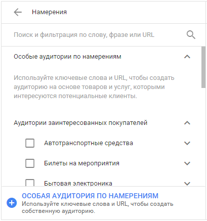 таргетинг на аудитории по намерениям