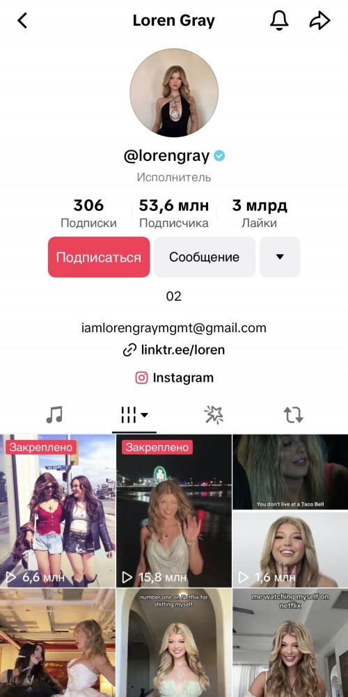 Лорен Грей тикток