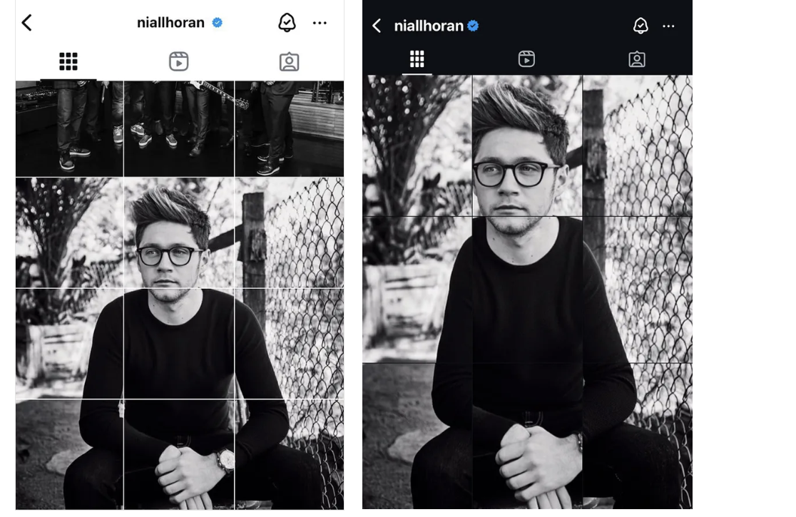 изменение сетки Instagram