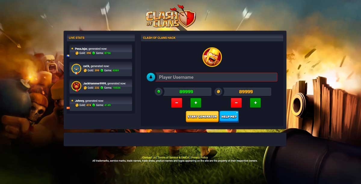 Лендинг под игру Clash of Clans