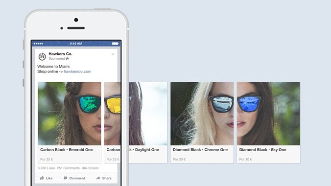 карусель facebook