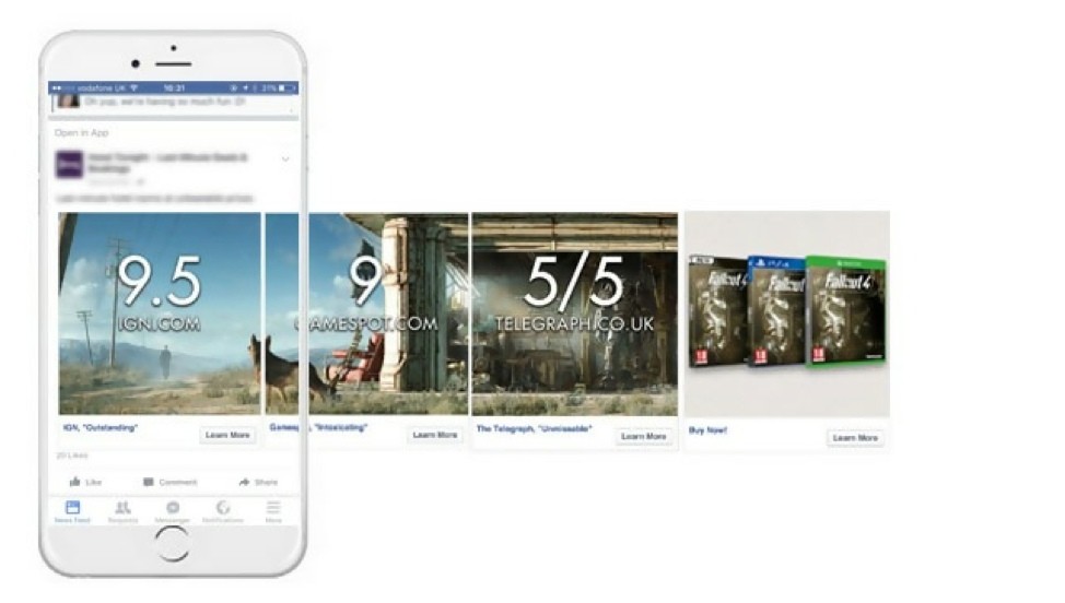 карусель facebook