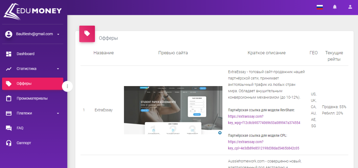 essay партнерка