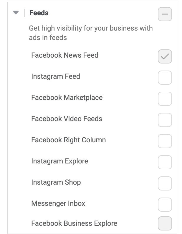 Как выбрать плейсменты в Facebook