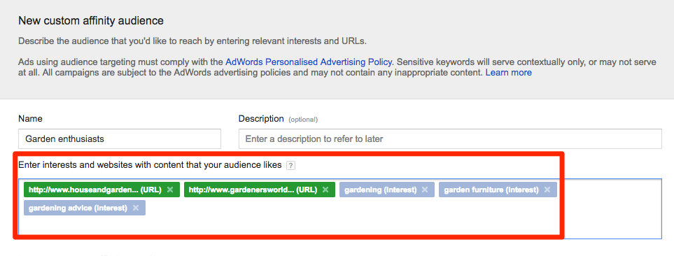 выбор целевой аудитории в google adwords