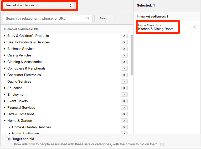 выбор целевой аудитории в google adwords