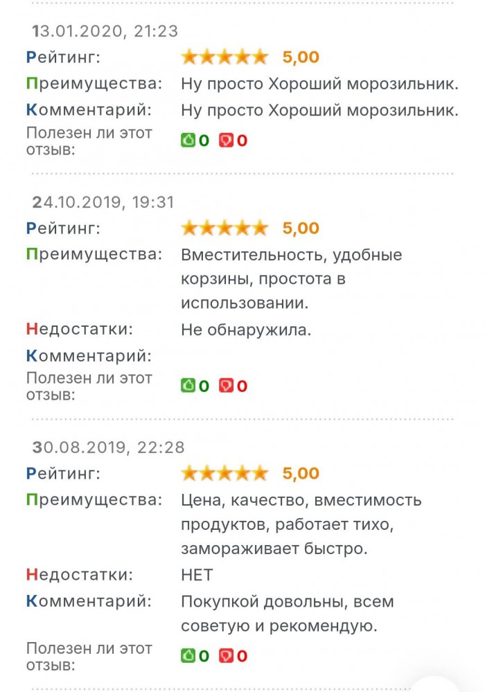 Пример короткого и неинформативного текста отзыва