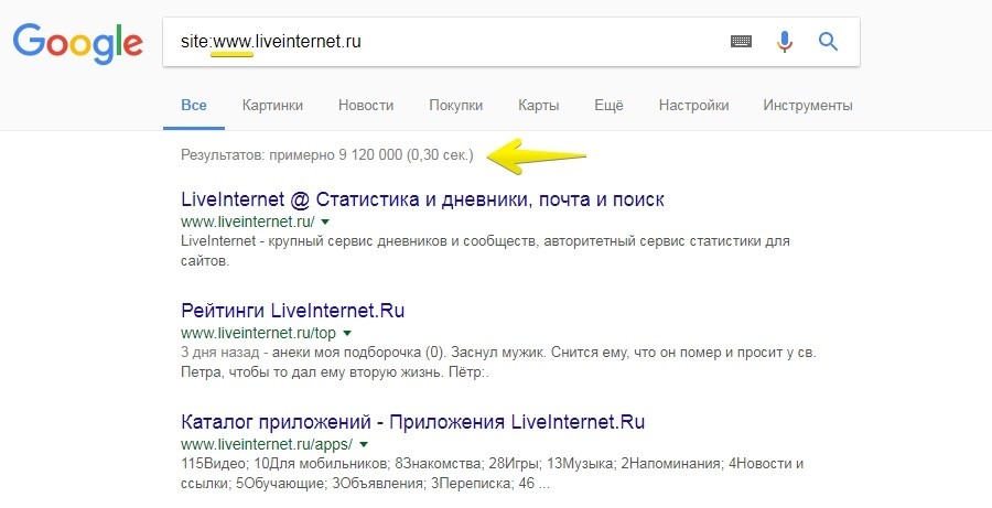 Всего два результата в выдаче, значит, Google считает главным сайт без www