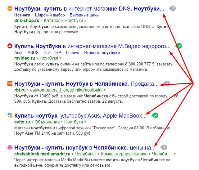 ключевые теги сайта