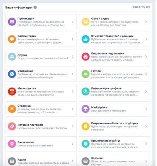 полезные ссылки Facebook