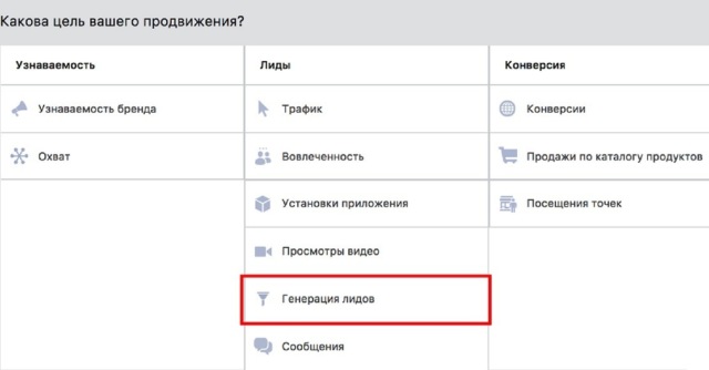 лидформы Facebook