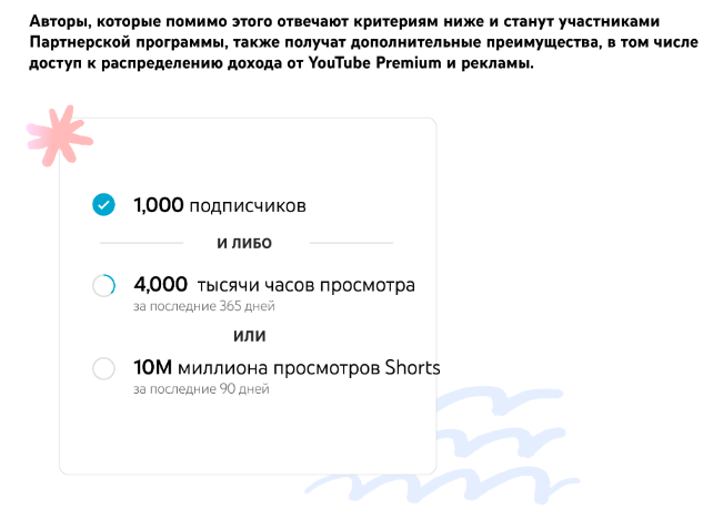 монетизация Ютуб Шортс