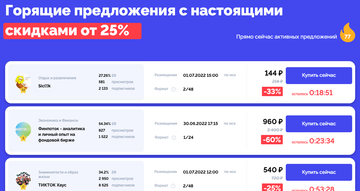 Биржа Телеграм каналов