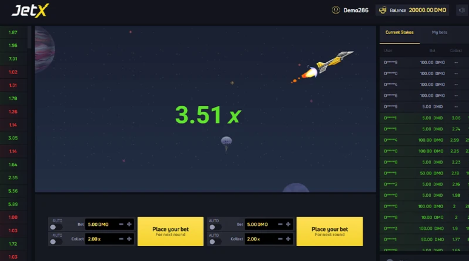 Краш-игра JetX