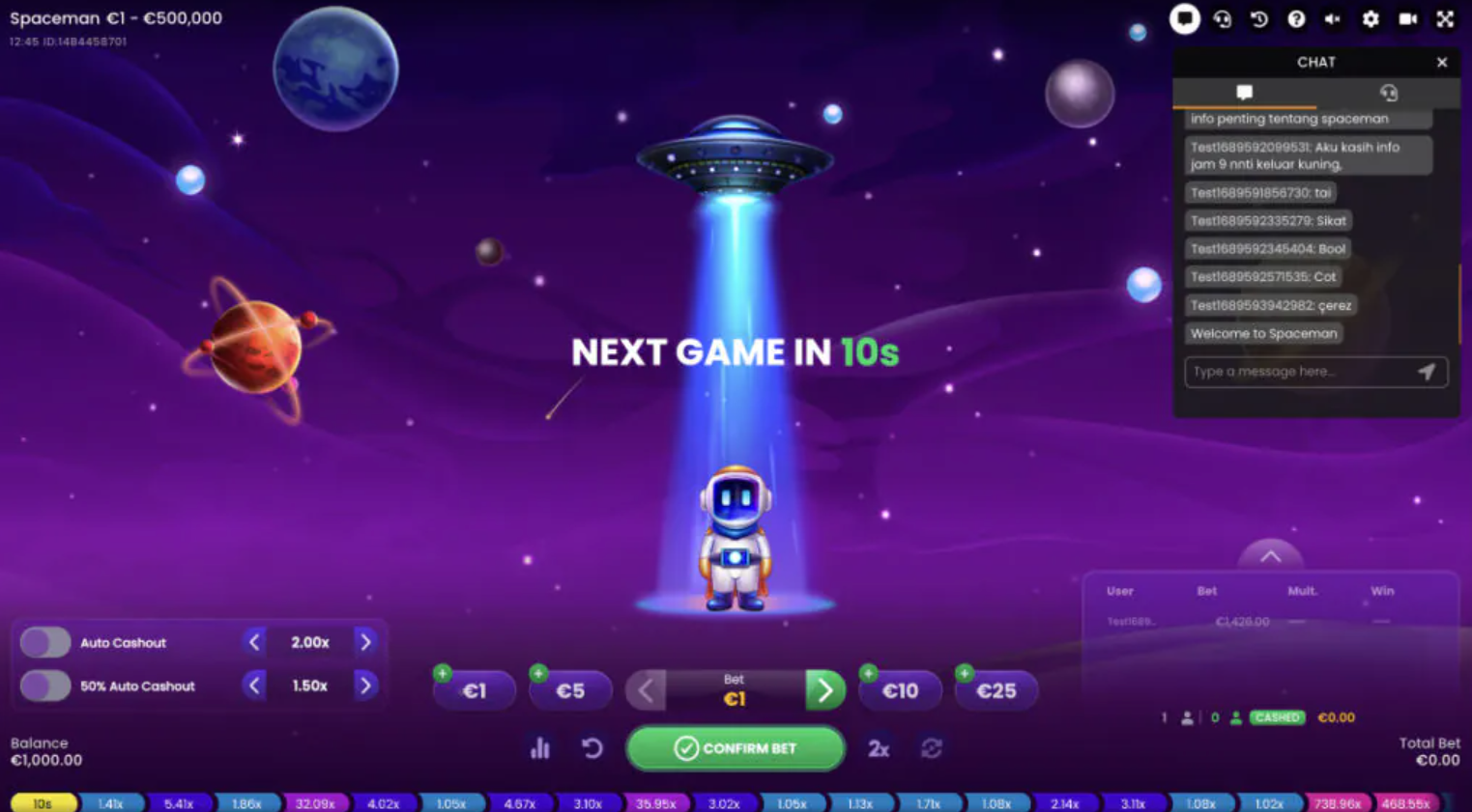 Краш-игра Spaceman