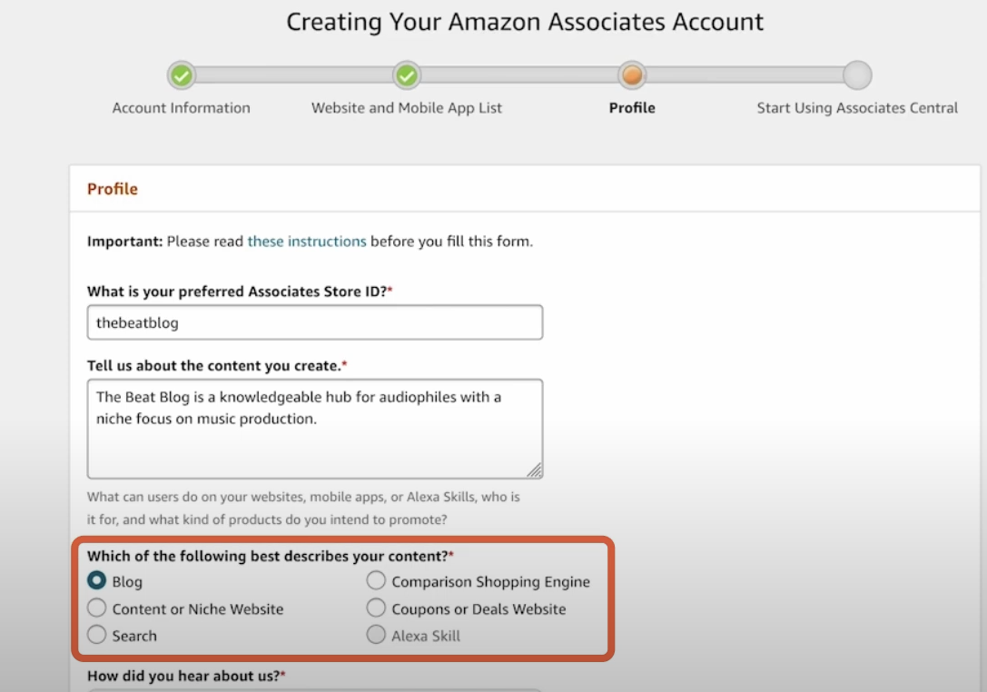 Регистрация Amazon Associates