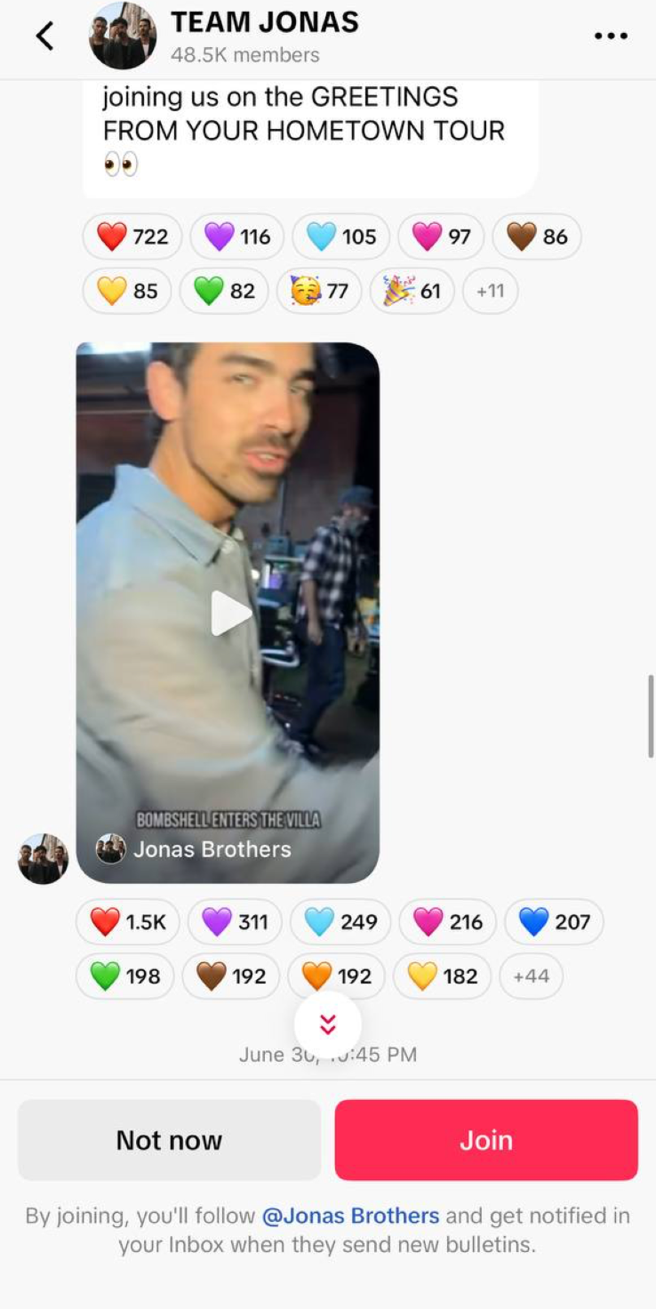 Пример каналов в TikTok