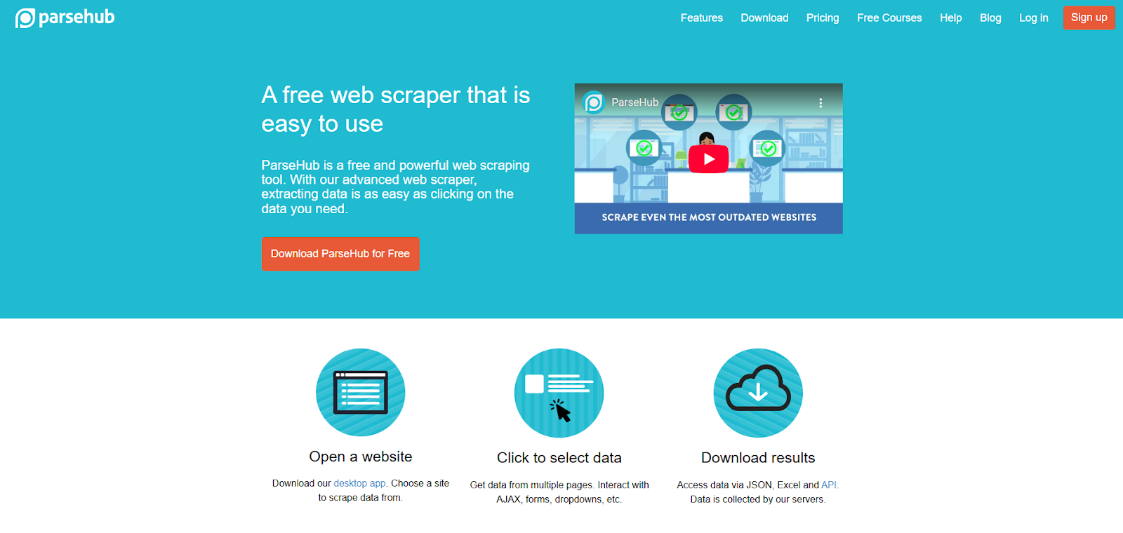  ParseHub облачный сервис для сбора данных с сайтов