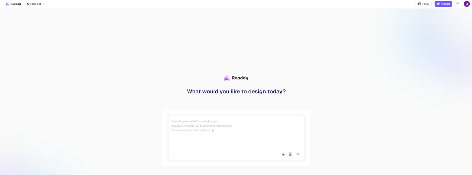 Как сгенерировать сайт Readdy AI
