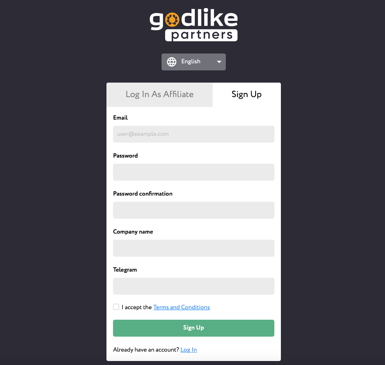 Регистрация Godlike Partners