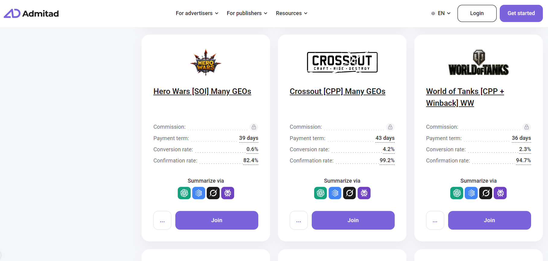 Партнерская сеть Admitad игровые офферы