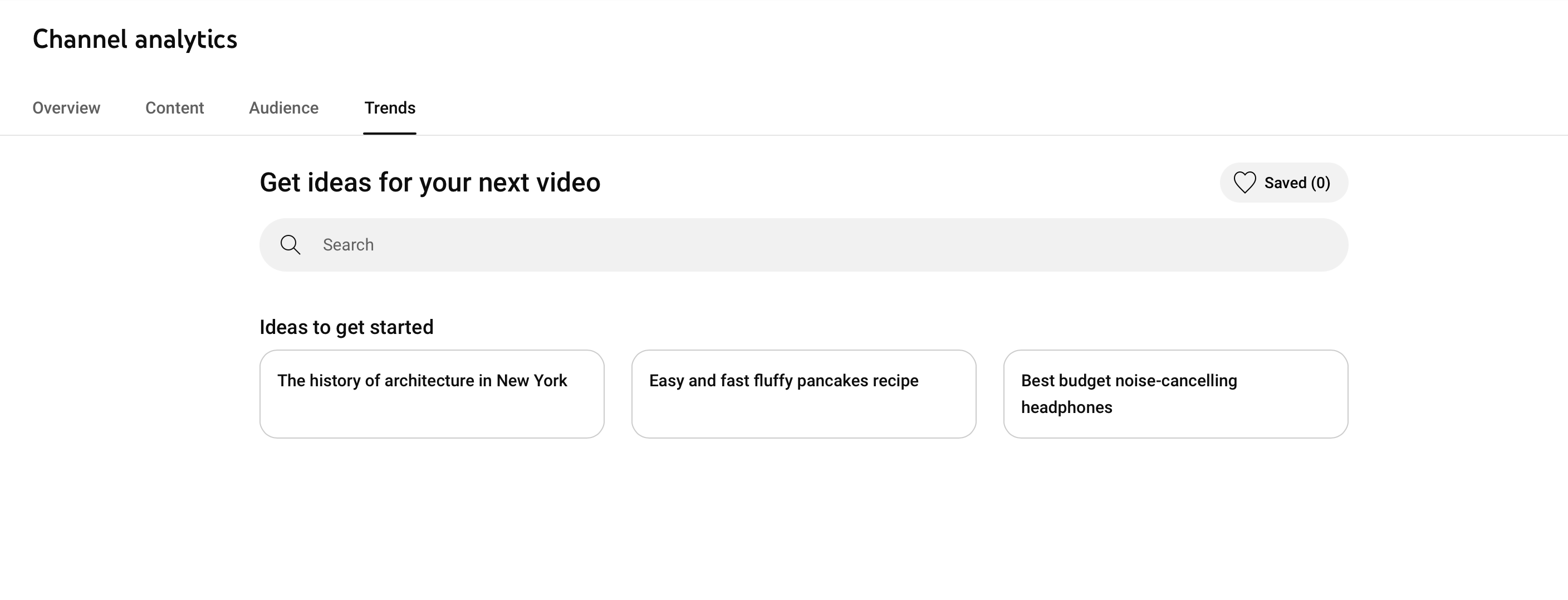 Trends в YouTube Studio