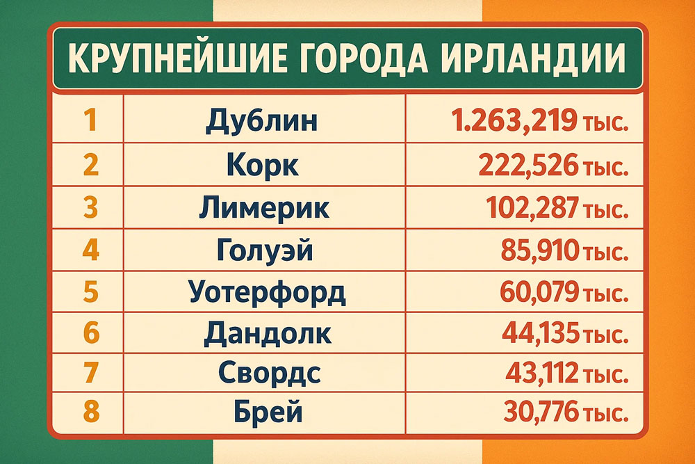 крупнейшие города ирландии