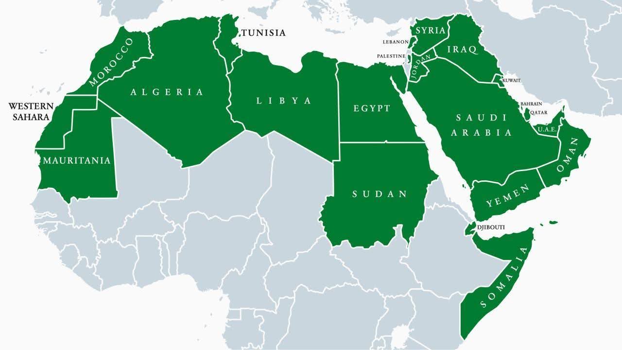 Карта региона MENA 