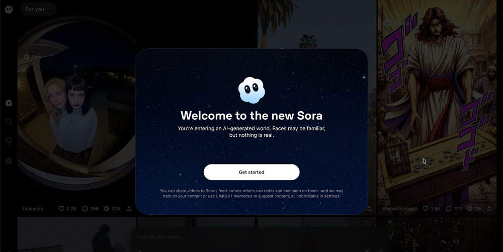 Регистрация в Sora 2