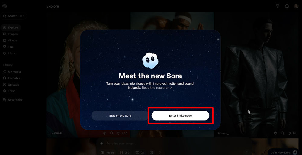 Инвайт Sora 2