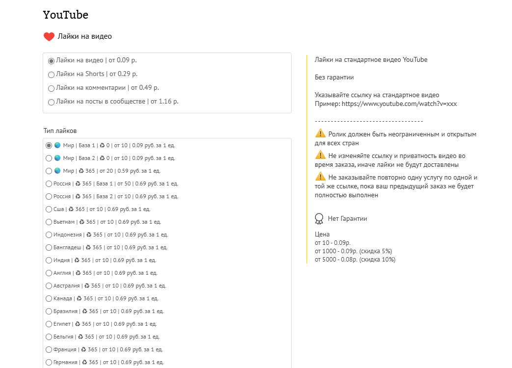 услуги накрутки лайков