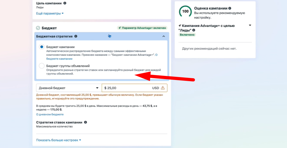Advantage Campaign Budget