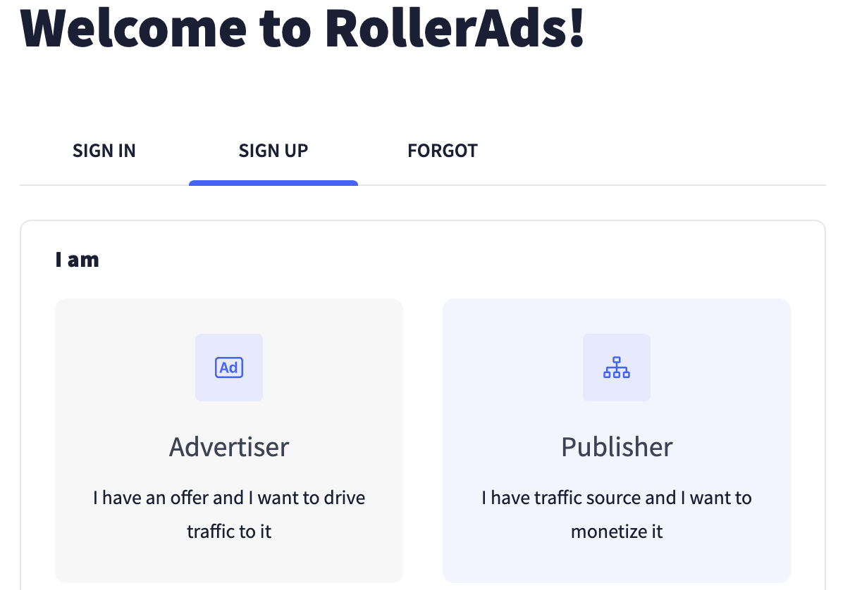 Регистрация Roller Ads