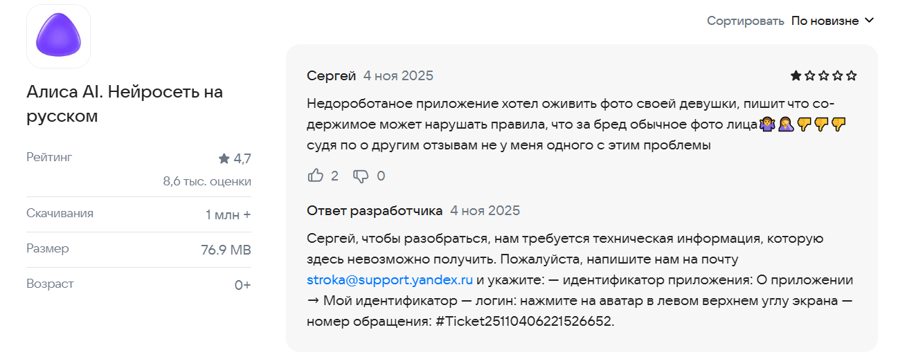 Честные отзывы Алиса AI