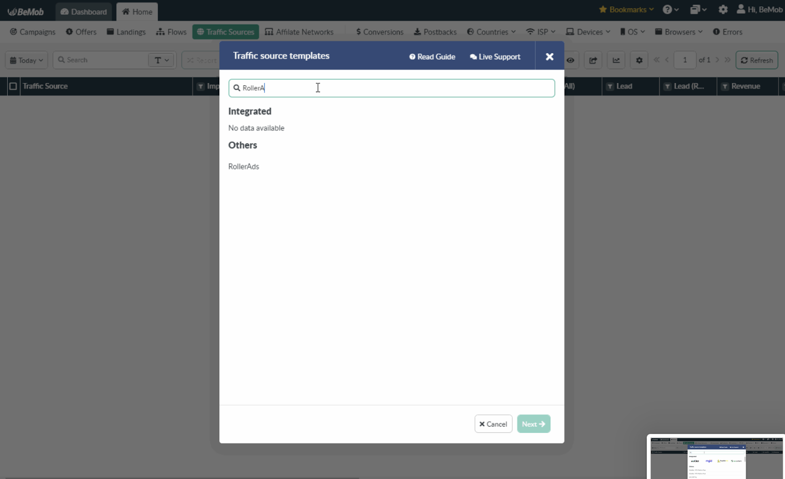 Как настроить постбэк RollerAds