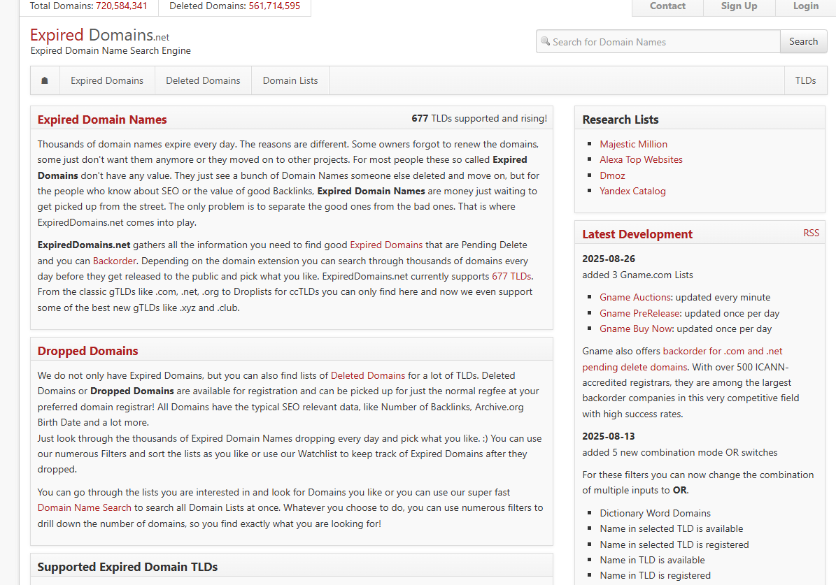 Сервис для поиска дроп-доменов ExpiredDomains.net | Изображение 1