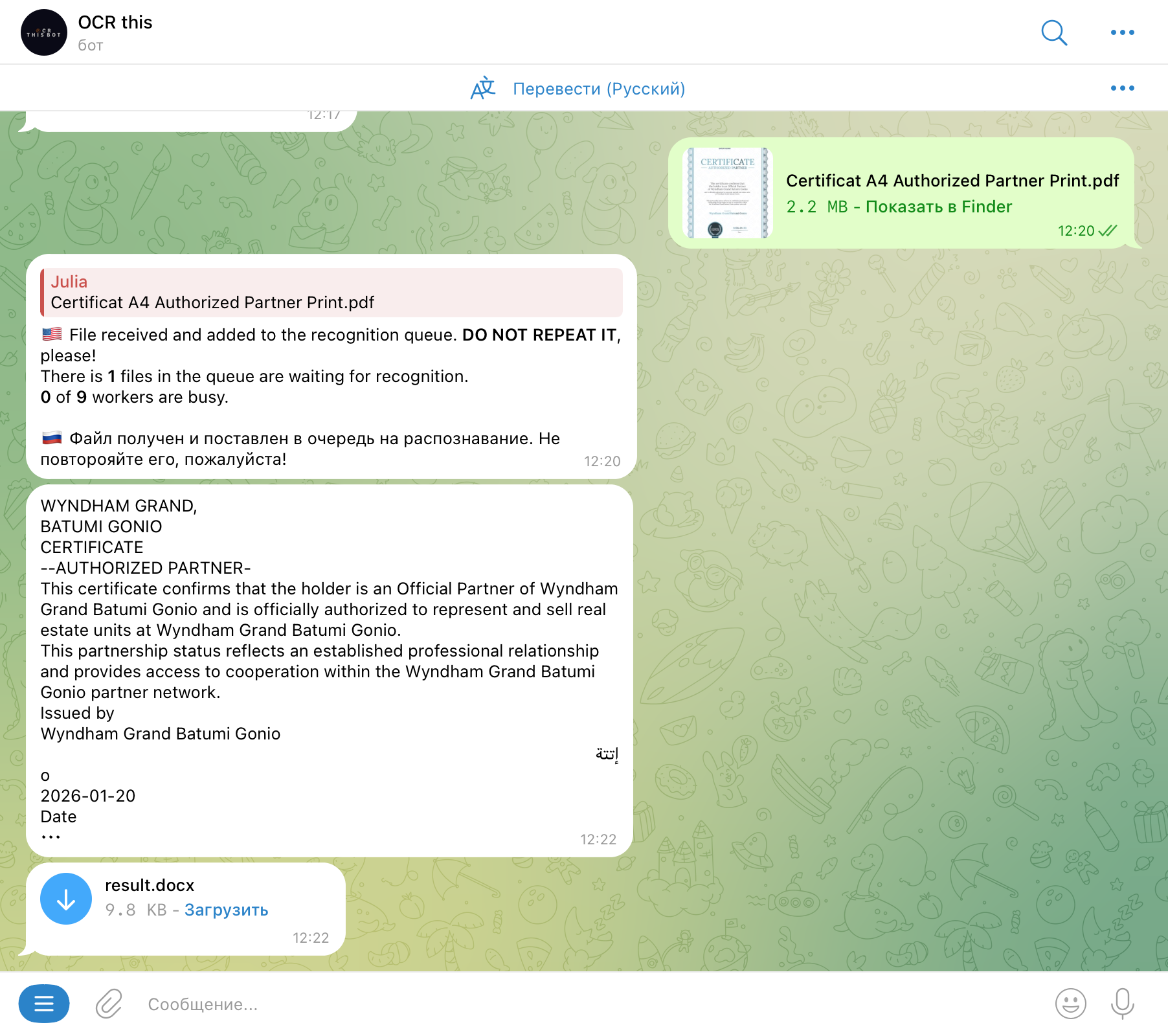 Бот для конфертации файлов в Ворд документ | Изображение 19