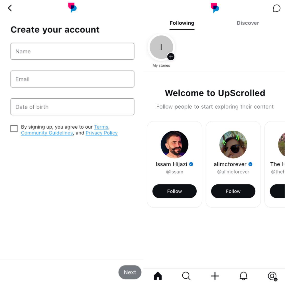Как зарегистрироваться в UpScrolled | Изображение 1