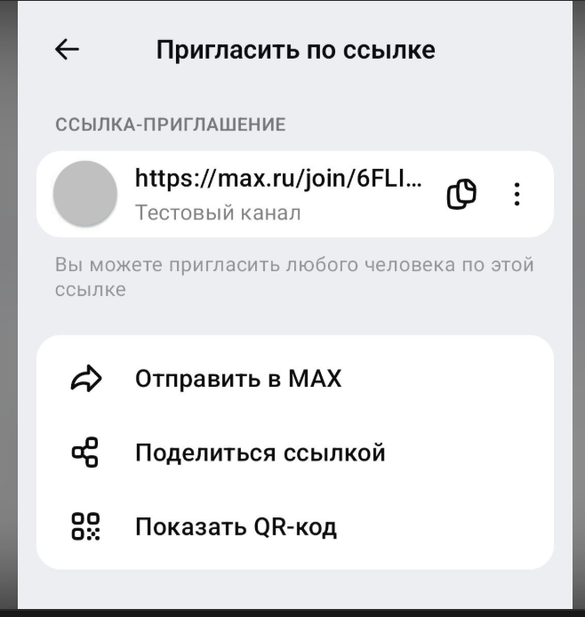 Как пригласить подписчиков в личный канал в Макс | Изображение 5